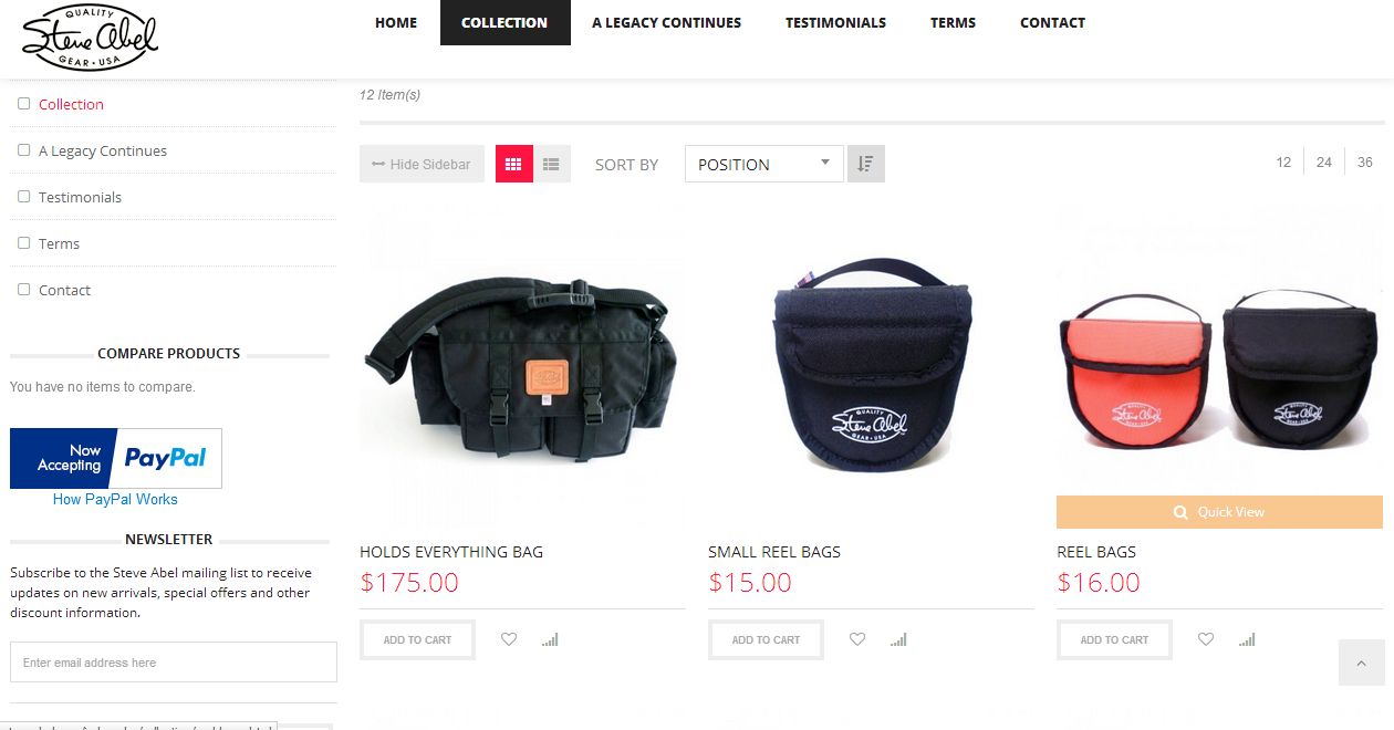 steveabel.com | sito web magento ecommerce